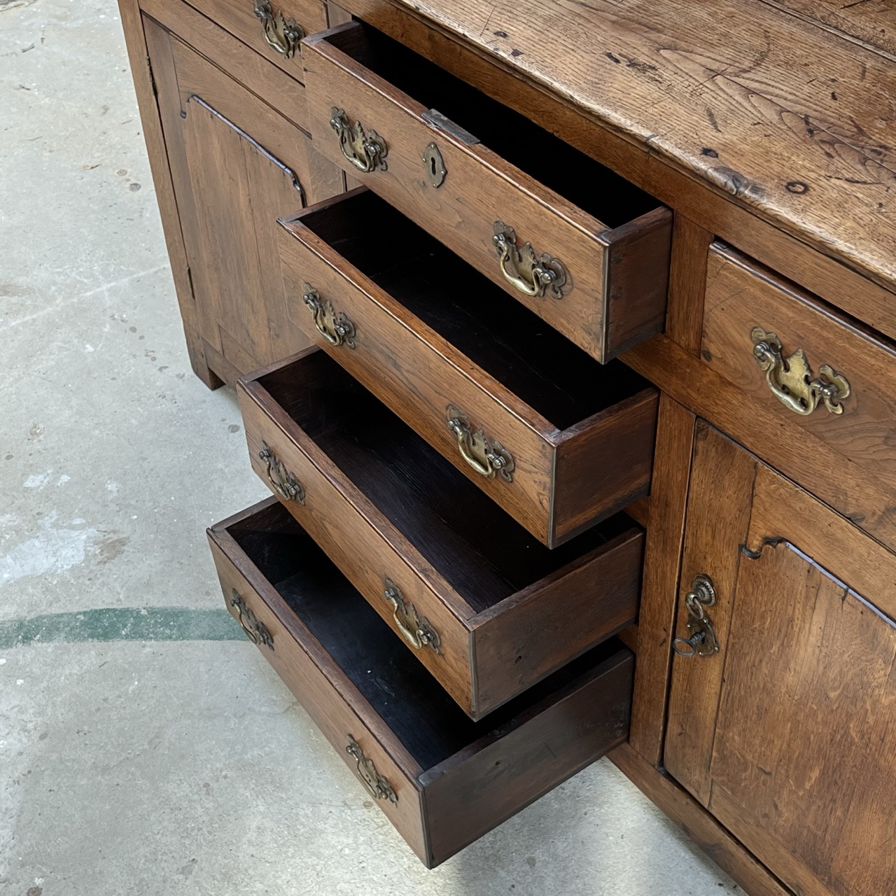 Antique Oak Tin Cabinet