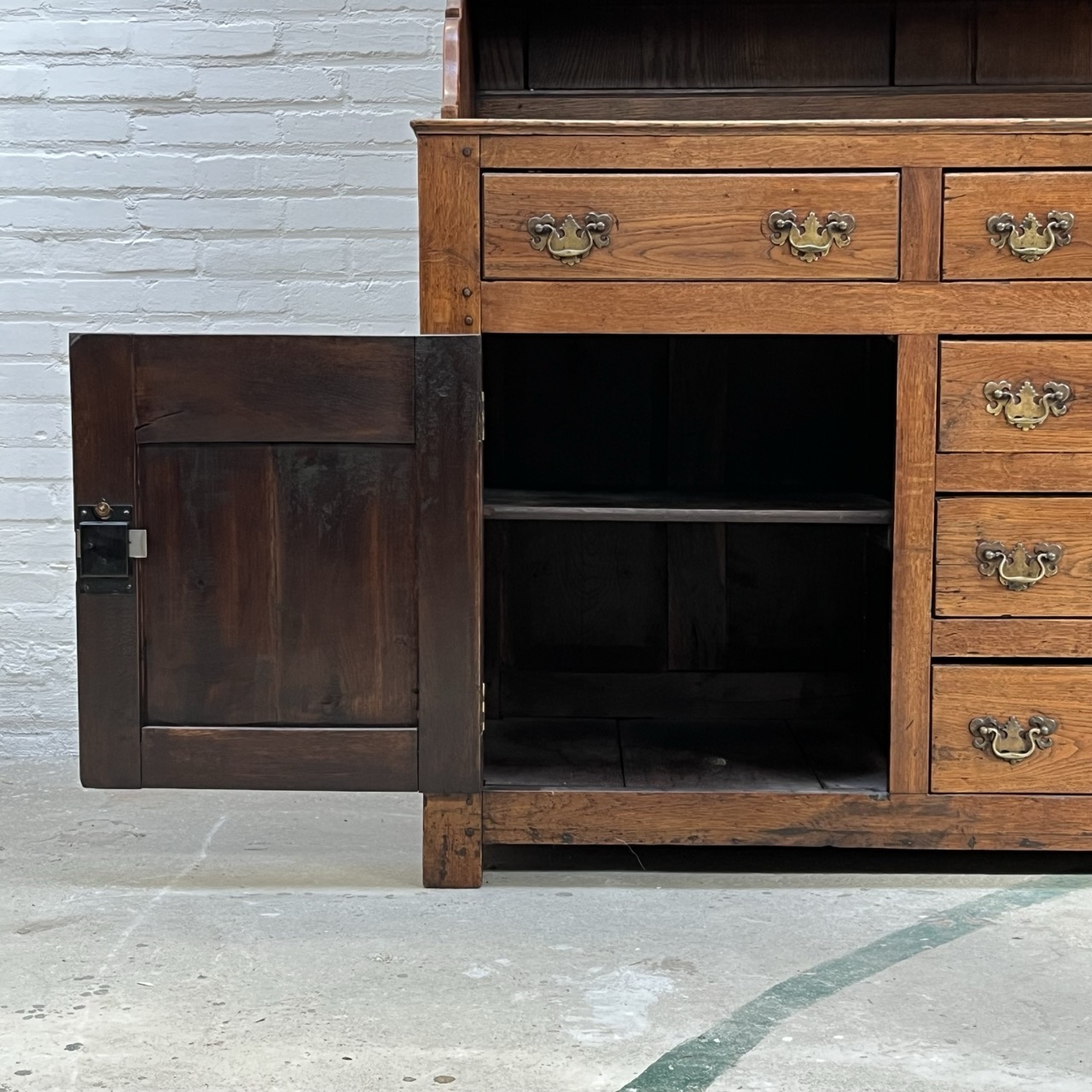 Antique Oak Tin Cabinet