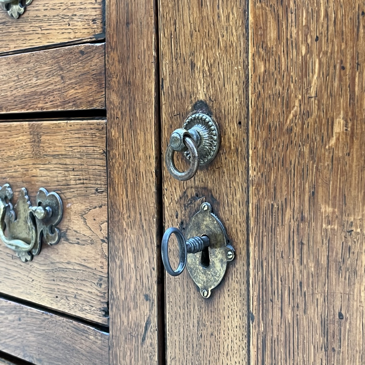 Antique Oak Tin Cabinet
