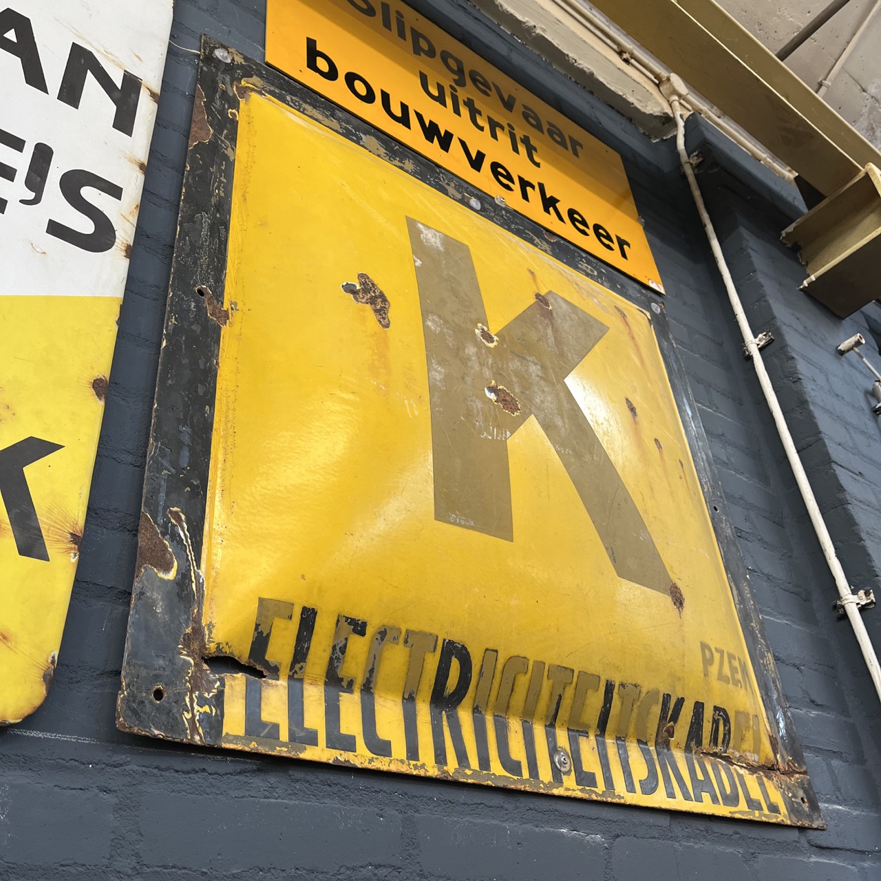 Enamel "ELECTRICITEITSKABEL"