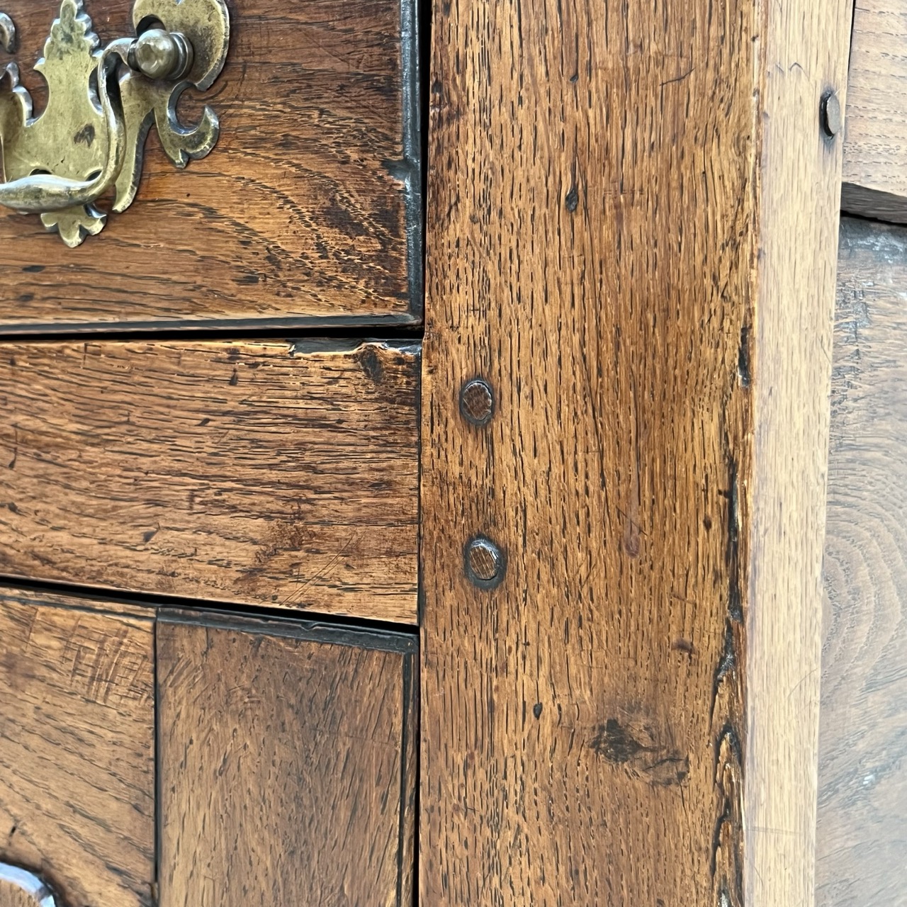 Antique Oak Tin Cabinet