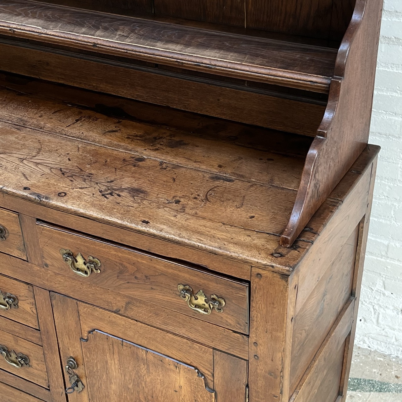 Antique Oak Tin Cabinet